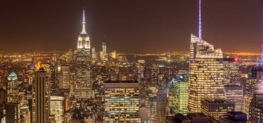 Günbatımında New York Manhattan manzarası