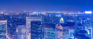 Günbatımında New York Manhattan manzarası