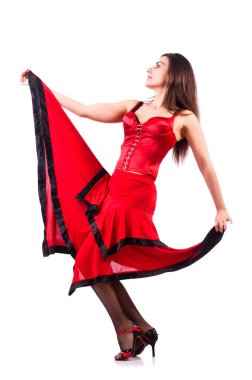 Geleneksel İspanyol dansı yapan bir kadın.