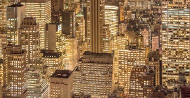 Günbatımında New York Manhattan manzarası