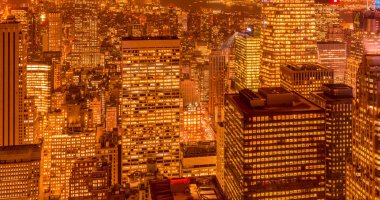 Günbatımında New York Manhattan manzarası