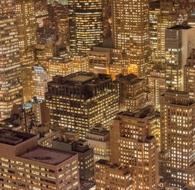 Günbatımında New York Manhattan manzarası