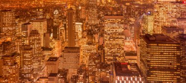 Günbatımında New York Manhattan manzarası