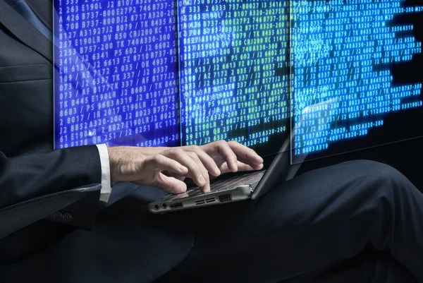 Hacker en concepto de seguridad digital — Foto de Stock