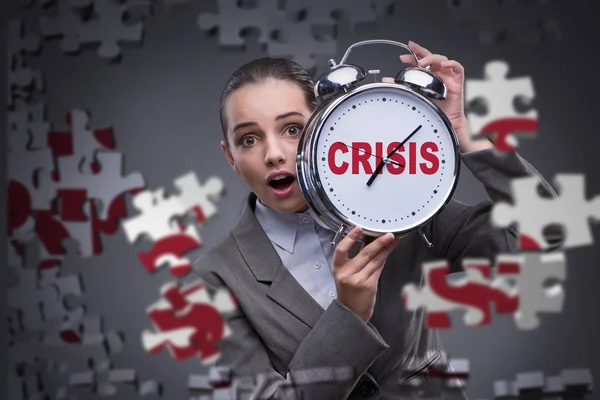 Jonge vrouw in crisis concept — Stockfoto
