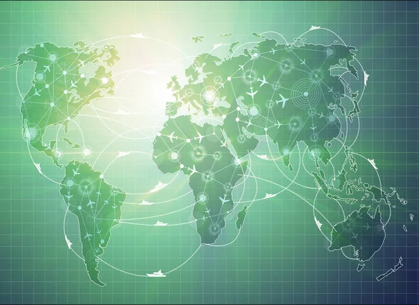 Mapa del mundo en concepto de transporte — Foto de Stock