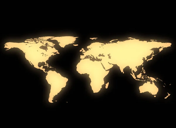 Dünya harita illüstrasyon düz modunda — Stok fotoğraf
