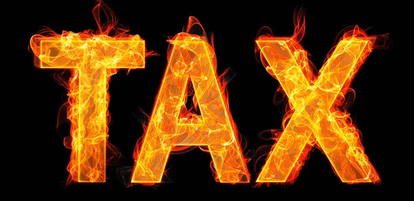 Burning tax letters in business concept — Stock Photo, Image