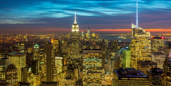 Vue de New York Manhattan pendant les heures de coucher du soleil — Photo