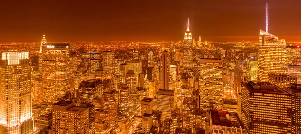 Vue de New York Manhattan pendant les heures de coucher du soleil — Photo