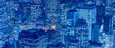 Günbatımında New York Manhattan manzarası