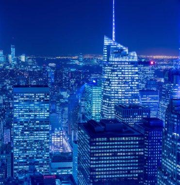 Günbatımında New York Manhattan manzarası