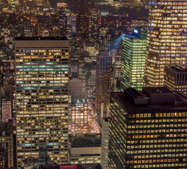 Günbatımında New York Manhattan manzarası