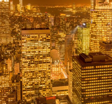 Günbatımında New York Manhattan manzarası