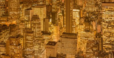 Günbatımında New York Manhattan manzarası