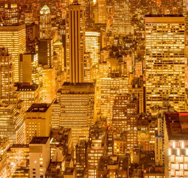 Günbatımında New York Manhattan manzarası