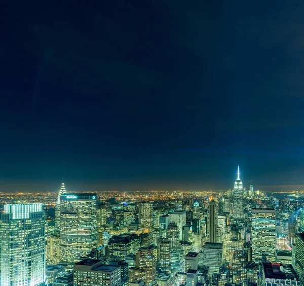 Vista de Nueva York Manhattan durante el atardecer — Foto de Stock