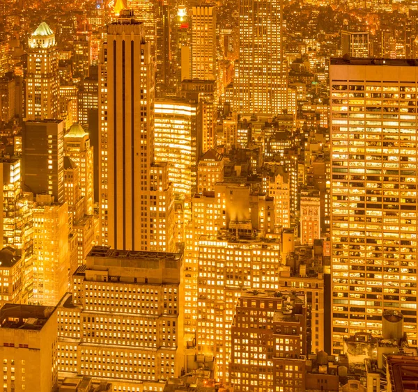 Vista de Nova York Manhattan durante o pôr do sol — Fotografia de Stock