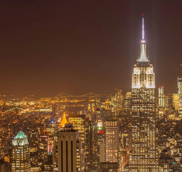 Veduta di New York Manhattan durante le ore del tramonto — Foto Stock