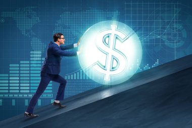 İş adamı dolar topunu itiyor
