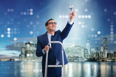 İşadamı ile iş kavramı içinde yıldız Ödülü