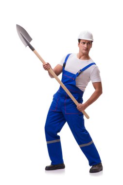 Kürekli tamirci beyazı izole etti.