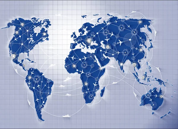 Карта мира в транспортной концепции — стоковое фото