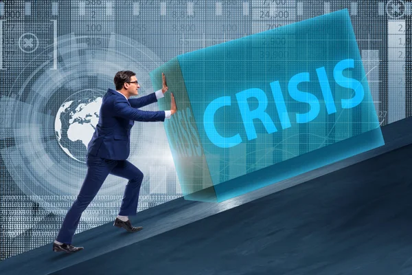 Omul de afaceri în conceptul de afaceri de criză — Fotografie, imagine de stoc