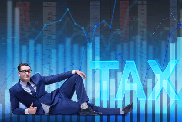 Podnikatel v daňové břemeno obchodní koncept — Stock fotografie