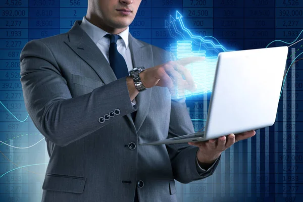 Businessman in stock exchange trading concept — Stock Photo, Image