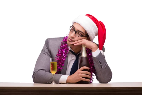 Jonge zakenman vieren van Kerstmis in kantoor — Stockfoto