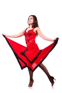 Geleneksel İspanyol dansı yapan bir kadın.
