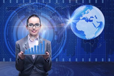 Borsa ticaret konsepti işkadını