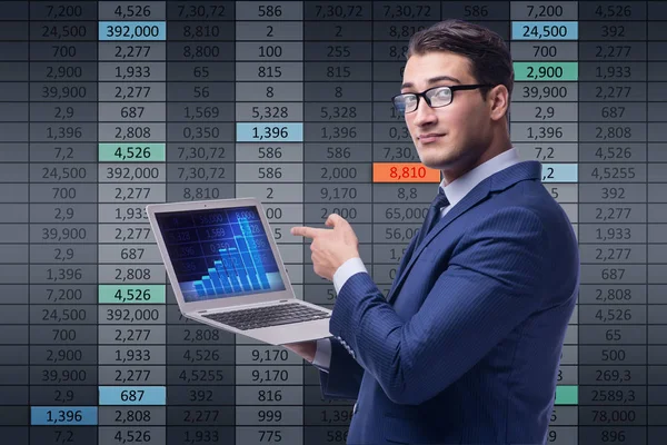 Businessman in stock exchange trading concept — Stock Photo, Image