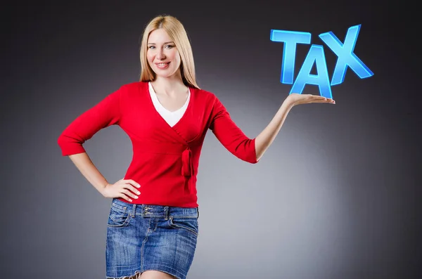 Businesswoman in tax business concept — Stock Photo, Image