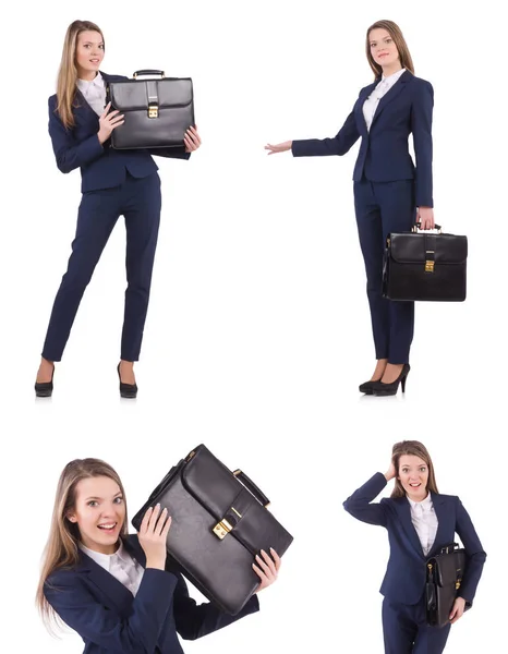 Affärskvinna i kostym isolerad på vitt — Stockfoto
