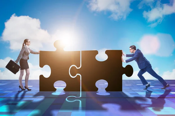 Businessconcept van puzzels voor teamwork — Stockfoto