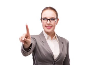 Beyaz izole katı ciddi iş kadını