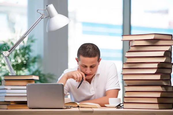 Jovem estudante se preparando para os exames escolares — Fotografia de Stock