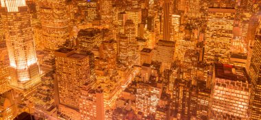 Günbatımında New York Manhattan manzarası