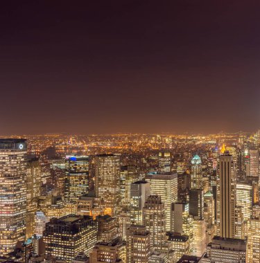 Günbatımında New York Manhattan manzarası