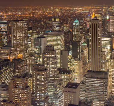 Günbatımında New York Manhattan manzarası