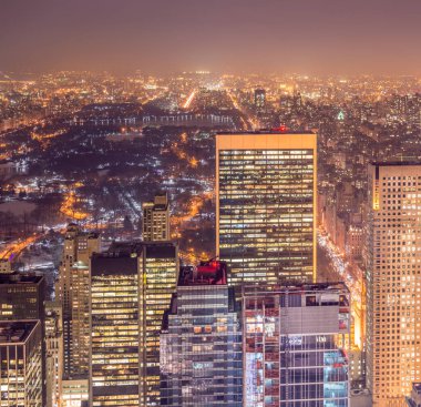 Günbatımında New York Manhattan manzarası