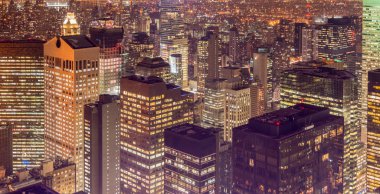 Günbatımında New York Manhattan manzarası