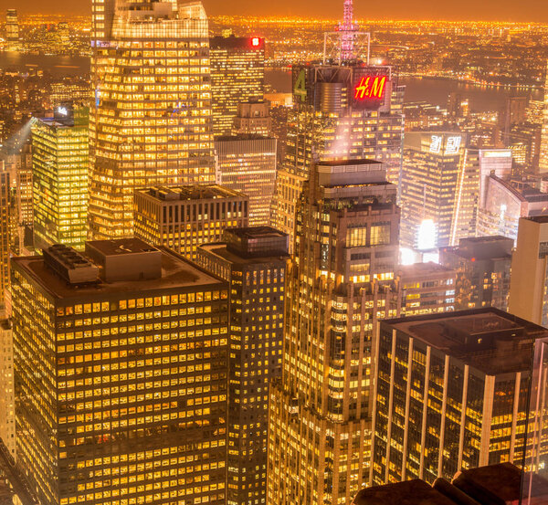 New York - DECEMBER 20, 2013: View of Lower Manhattan on December 20 in New York, USA. New York has one of the best night views