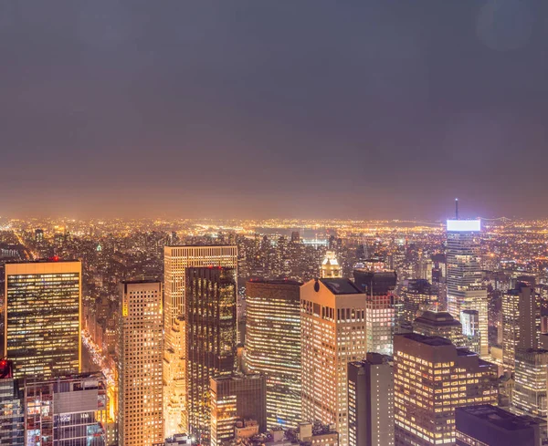 Vue de New York Manhattan pendant les heures de coucher du soleil — Photo