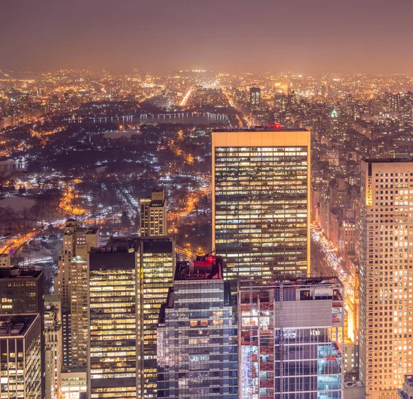 Vue de New York Manhattan pendant les heures de coucher du soleil — Photo