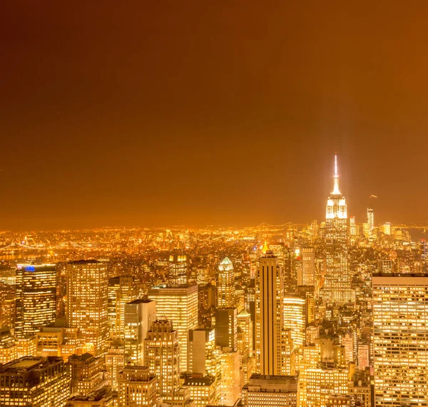 日落时分的曼哈顿纽约风景 — 图库照片