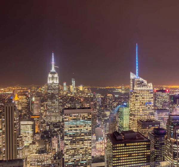 Veduta di New York Manhattan durante le ore del tramonto — Foto Stock