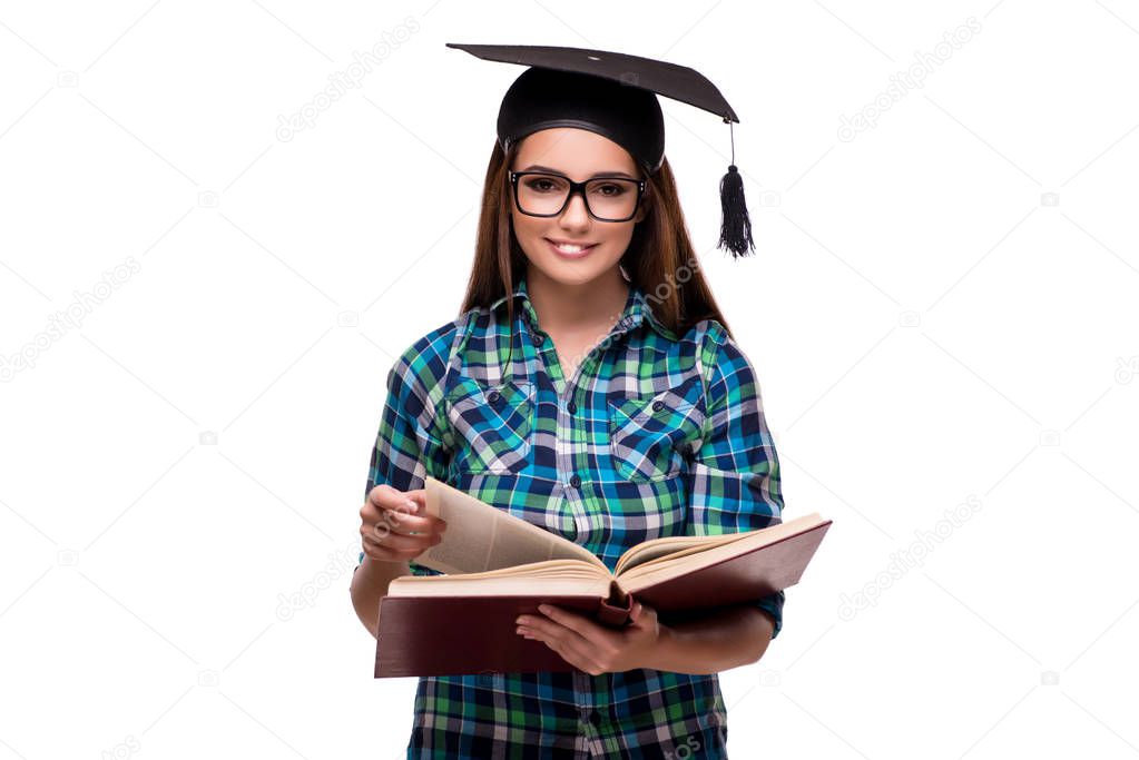 Young student isolated on the white background